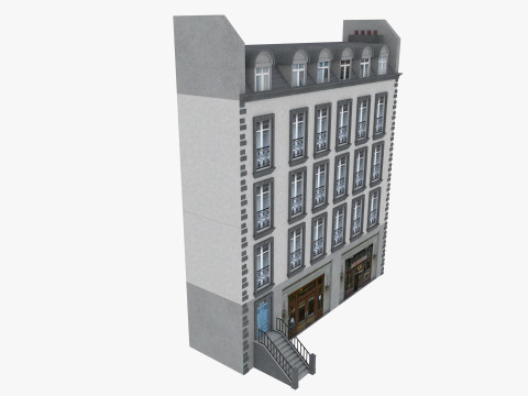 Row Houses and Parisian buildings Low-poly Modelo 3D