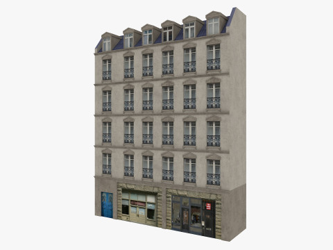 Row Houses and Parisian buildings Low-poly Modelo 3D