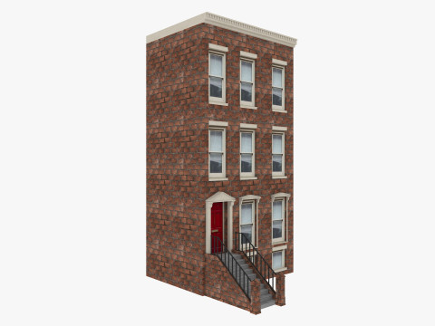 Row Houses and Parisian buildings Low-poly Modelo 3D