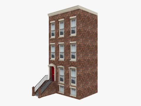 Row Houses and Parisian buildings Low-poly Modelo 3D