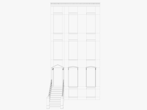 Row Houses and Parisian buildings Low-poly Modelo 3D