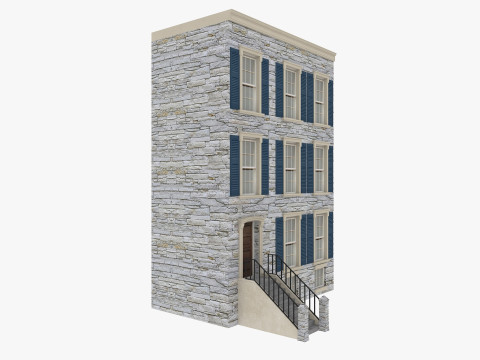 Row Houses and Parisian buildings Low-poly Modelo 3D