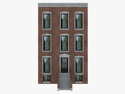 Row Houses and Parisian buildings Low-poly Modelo 3D