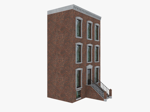 Row Houses and Parisian buildings Low-poly Modelo 3D