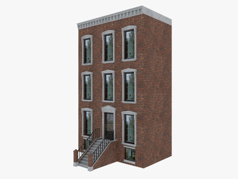 Row Houses and Parisian buildings Low-poly Modelo 3D