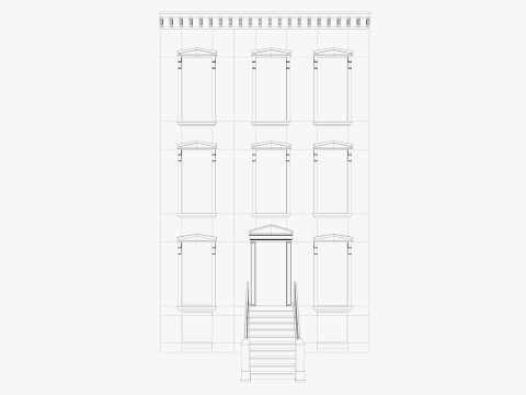Row Houses and Parisian buildings Low-poly Modelo 3D