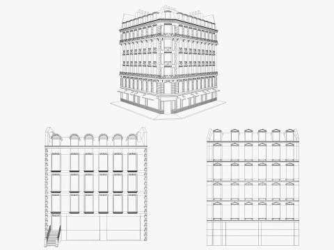 Parisian Buildings 3D Model