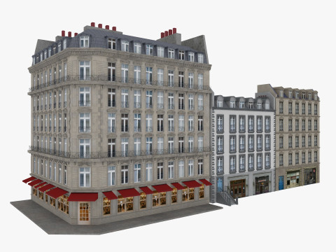 Parisian Buildings 3D Model