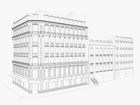 Parisian Buildings 3D Model