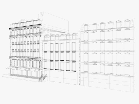 Parisian Buildings 3D Model