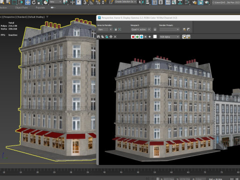 Parisian Buildings 3D Model