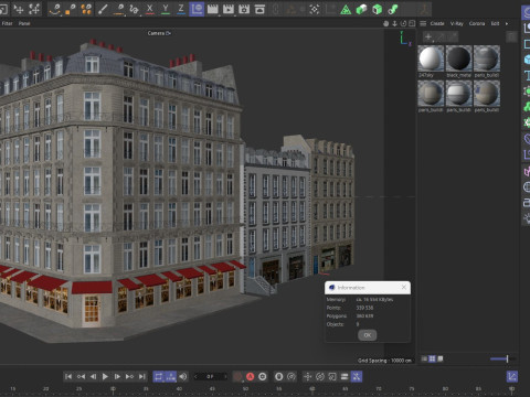 Parisian Buildings 3D Model