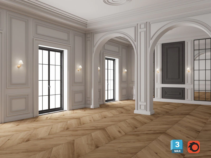 ロフトベースルームインテリア4 3Dモデル .c4d .max .obj .3ds .fbx .stl .blend 