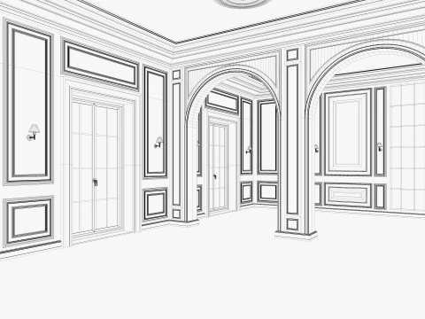 ロフトベースルームインテリア4 3Dモデル