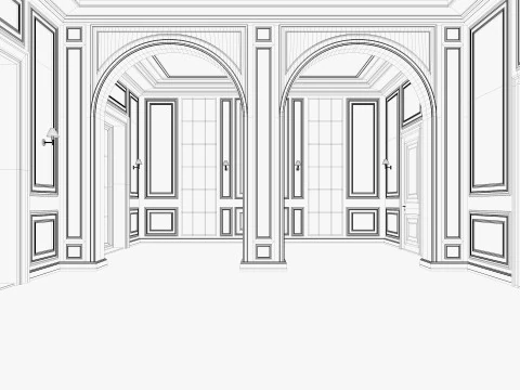 ロフトベースルームインテリア4 3Dモデル