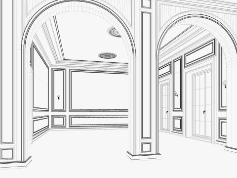 ロフトベースルームインテリア4 3Dモデル