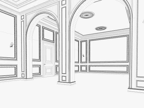 ロフトベースルームインテリア4 3Dモデル