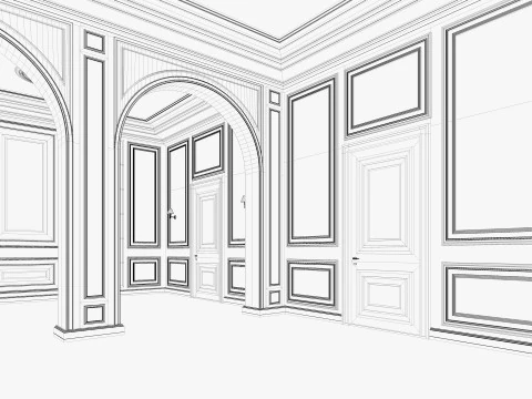 ロフトベースルームインテリア4 3Dモデル