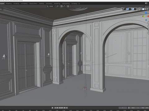 ロフトベースルームインテリア4 3Dモデル