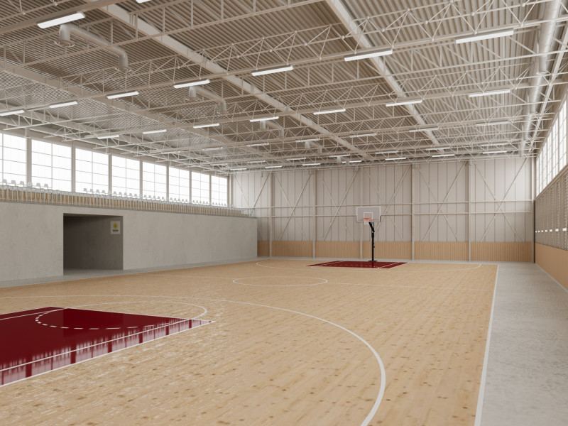 Basketball gym 3D Model .c4d .max .obj .3ds .fbx .stl .blend