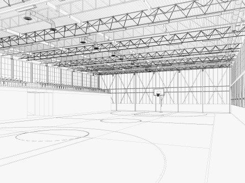 Basketball gym 3D Model