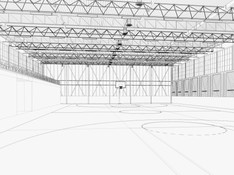 Basketball gym 3D Model