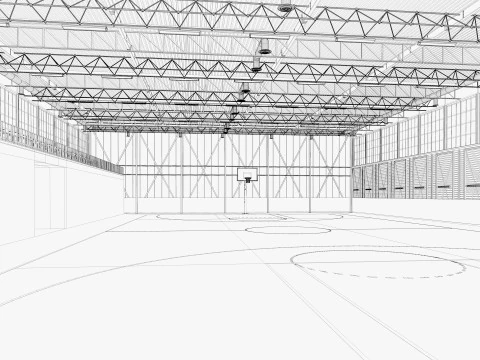 Basketball gym 3D Model