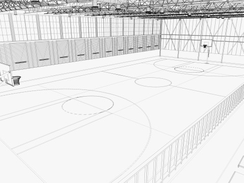 Basketball gym 3D Model