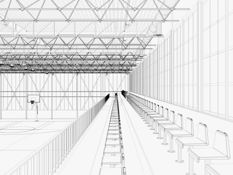 Basketball gym 3D Model