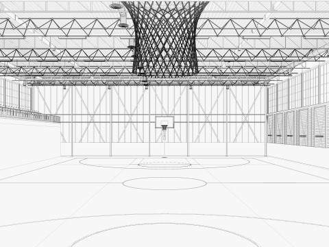 Basketball gym 3D Model