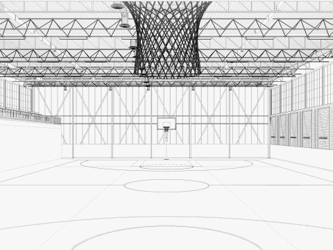 Basketball gym 3D Model