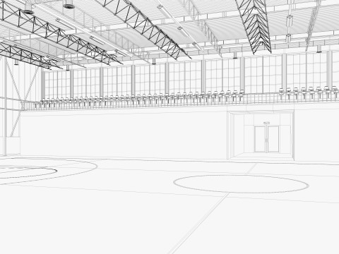 Basketball gym 3D Model