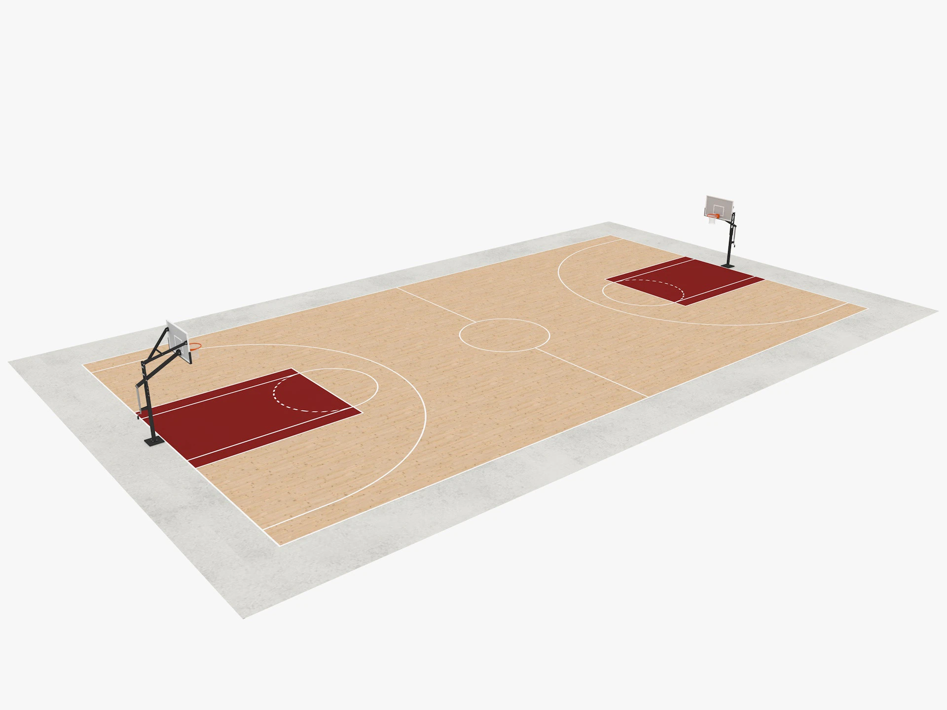 Basketball court 3D Model .c4d .max .obj .3ds .fbx .stl .blend