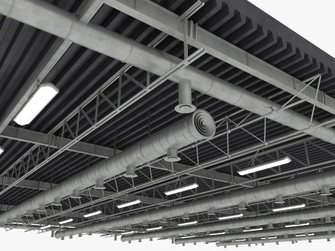 Ceiling Ventilation Pipes 9 3D Model