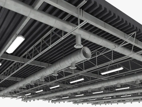 Ceiling Ventilation Pipes 9 3D Model