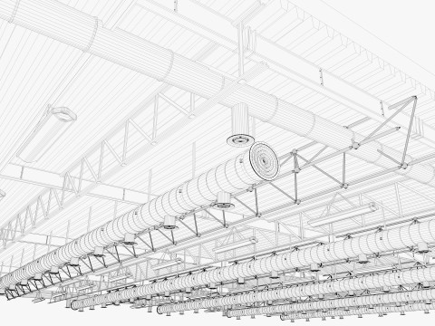 Ceiling Ventilation Pipes 9 3D Model