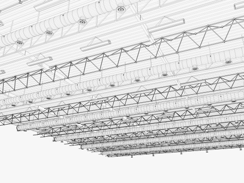 Ceiling Ventilation Pipes 9 3D Model