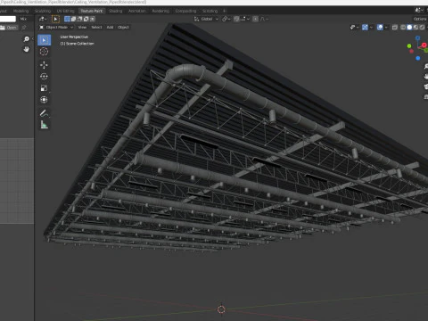 Ceiling Ventilation Pipes 9 3D Model