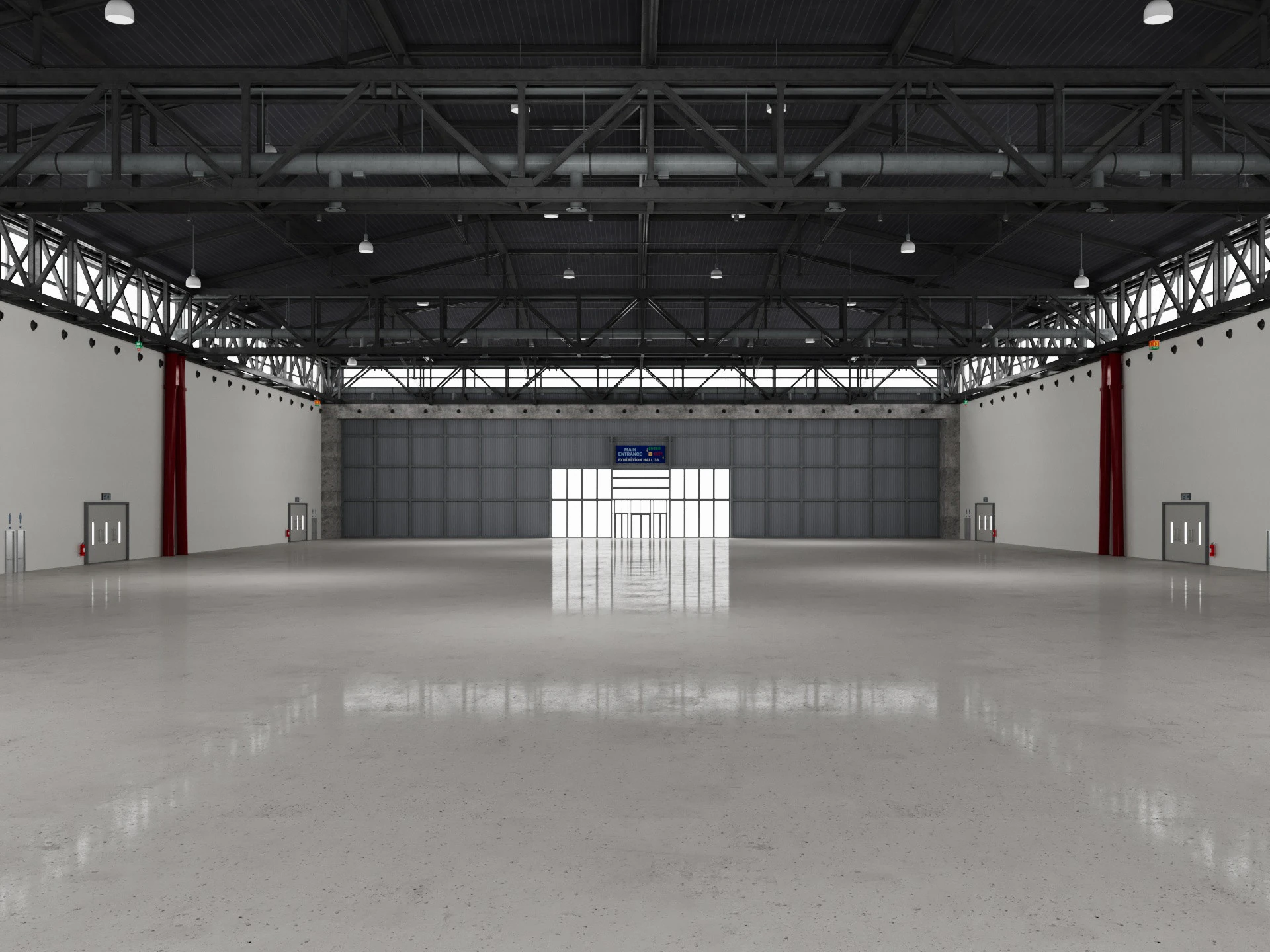 Exhibition Hall 38 3D Model .c4d .max .obj .3ds .fbx .stl .blend