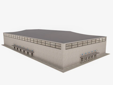 Almac&eacute;n Log&iacute;stico 10 interior y exterior Modelo 3D