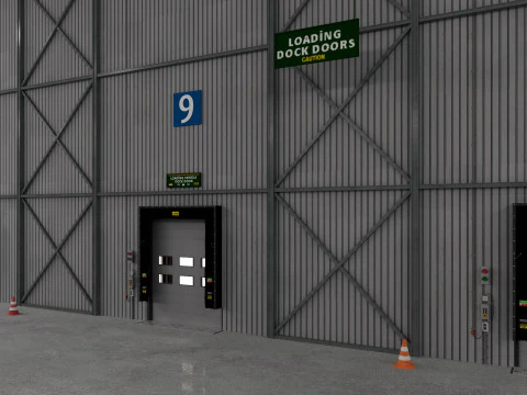 Almac&eacute;n Log&iacute;stico 10 interior y exterior Modelo 3D