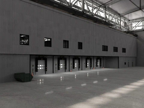 Almac&eacute;n Log&iacute;stico 10 interior y exterior Modelo 3D