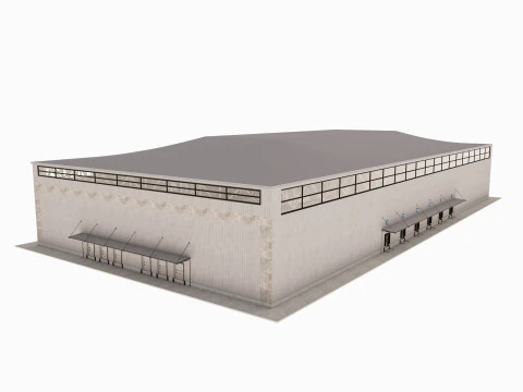 Almac&eacute;n Log&iacute;stico 10 interior y exterior Modelo 3D