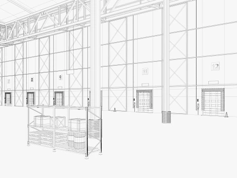 Almac&eacute;n Log&iacute;stico 10 interior y exterior Modelo 3D