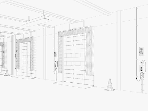 Almac&eacute;n Log&iacute;stico 10 interior y exterior Modelo 3D
