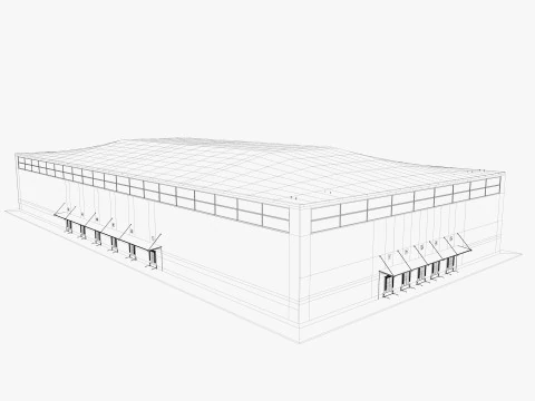 Almac&eacute;n Log&iacute;stico 10 interior y exterior Modelo 3D