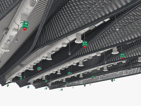 Ceiling Ventilation Pipes 11 3D 모델