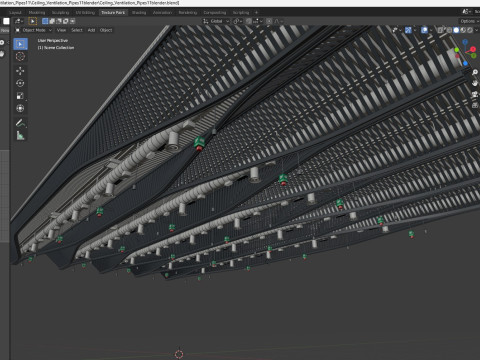 Ceiling Ventilation Pipes 11 3D 모델