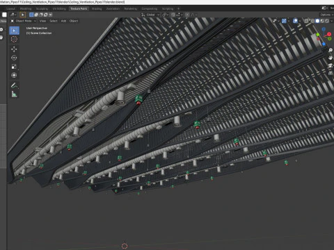 Tavan Havalandırma Boruları 11 3D Model