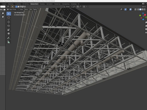 Ceiling Ventilation Pipes 12 3Dモデル